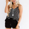 Cali Coast Stripe Shift Tank In Black Image - 1