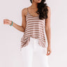 Cali Coast Stripe Shift Tank In Mocha Image - 1