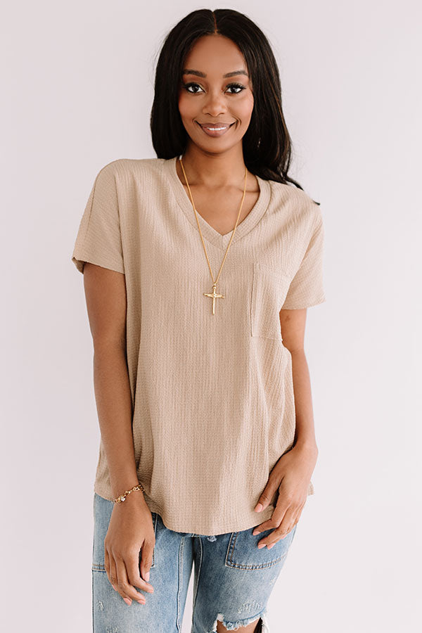 Vineyard Wishes Shift Top In Khaki Image - 2
