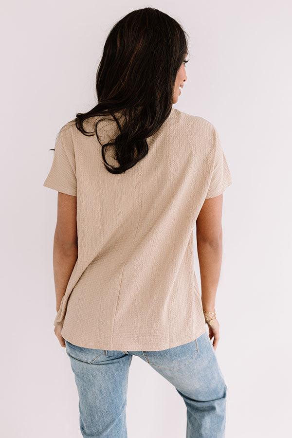 Vineyard Wishes Shift Top In Khaki Image - 4