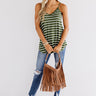 Cali Coast Stripe Shift Tank In Olive Image - 1