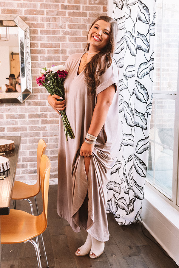 Just My Type T-Shirt Maxi In Taupe Curves Image - 1