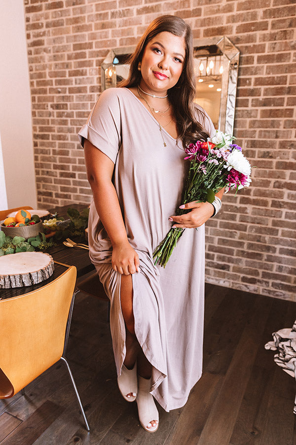 Just My Type T-Shirt Maxi In Taupe Curves Image - 1