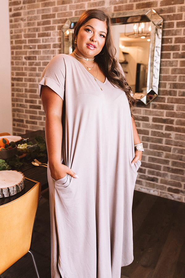 Just My Type T-Shirt Maxi In Taupe Curves Image - 1