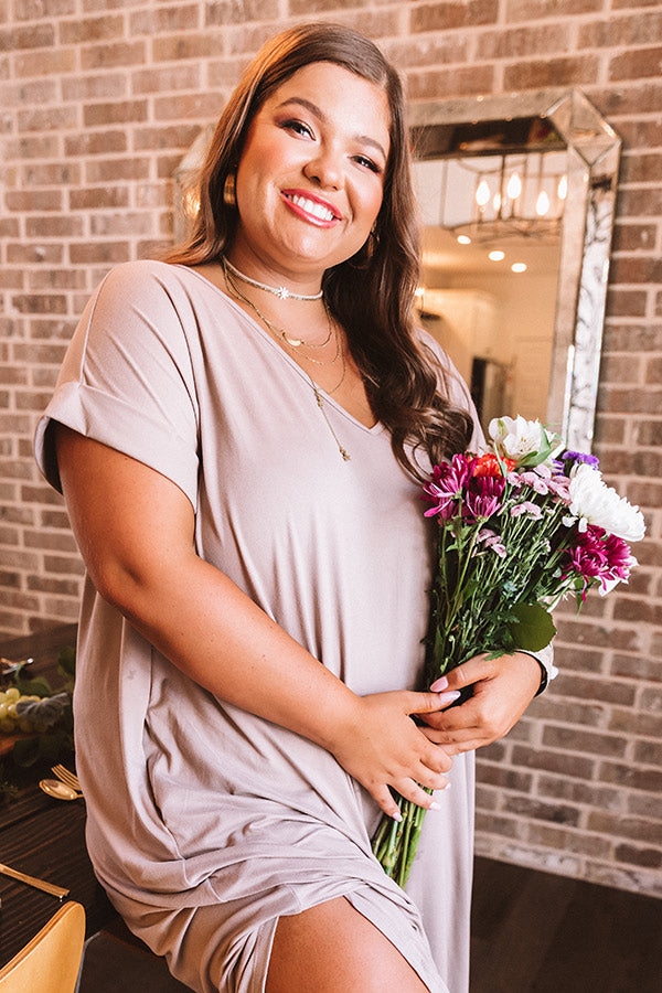 Just My Type T-Shirt Maxi In Taupe Curves Image - 1