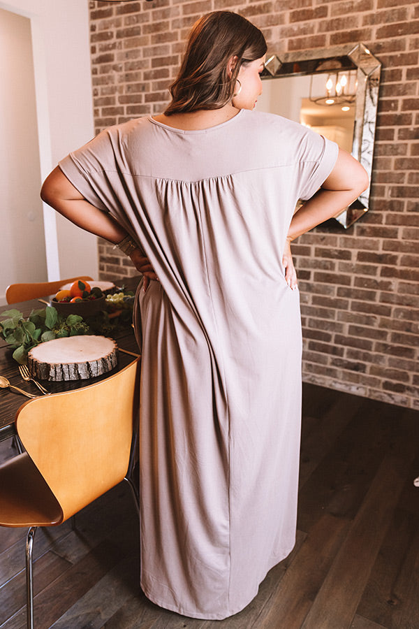 Just My Type T-Shirt Maxi In Taupe Curves Image - 1