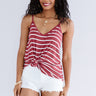 Cali Coast Stripe Shift Tank In Aurora Red Image - 1