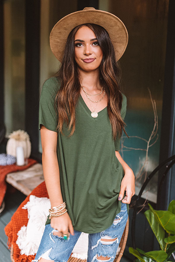 Coastal Chic Shift Tee In Olive