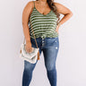 Cali Coast Stripe Shift Tank In Olive Curves Image - 1