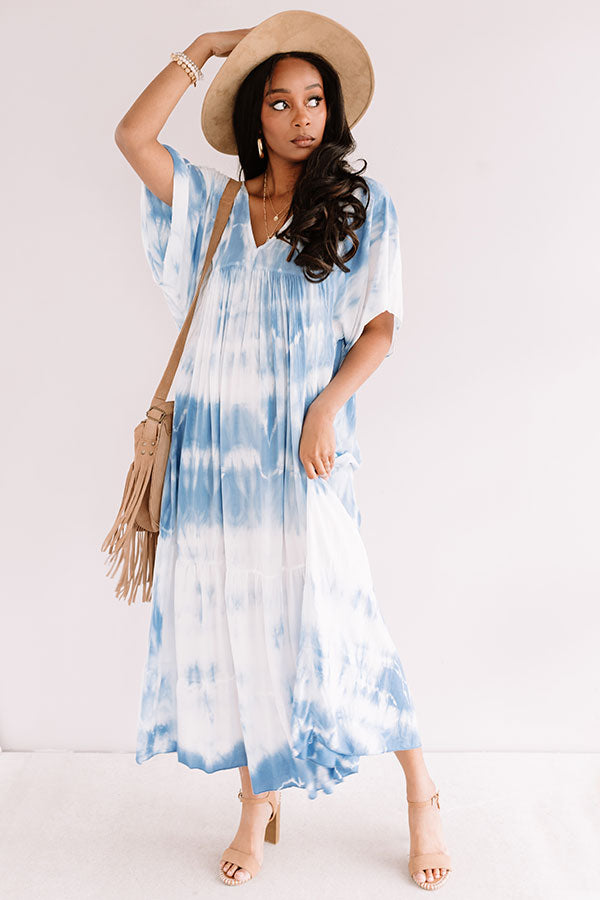 Lovely Waves Tie Dye Maxi In Sky Blue Image - 1