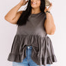 Bleecker Street Babe Babydoll Top In Charcoal Curves Image - 1