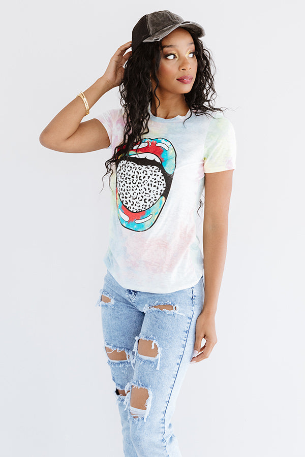 Let's Talk Leopard Tie Dye Tee In Pink Image - 3
