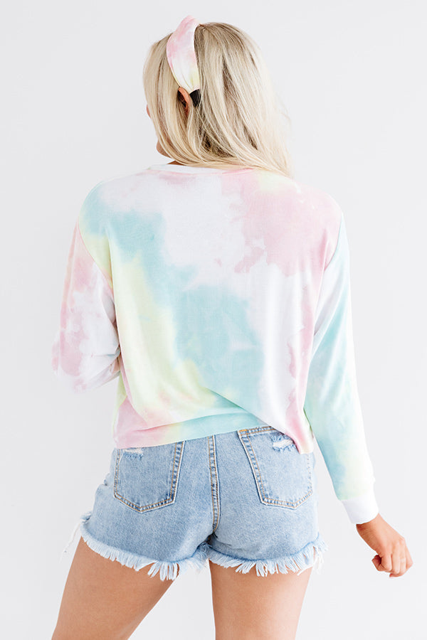 Blondie Tie Dye Crop Sweatshirt In Pink • Impressions Online Boutique