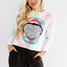 Let's Talk Leopard Tie Dye Crop Sweatshirt In Pink Image - 1