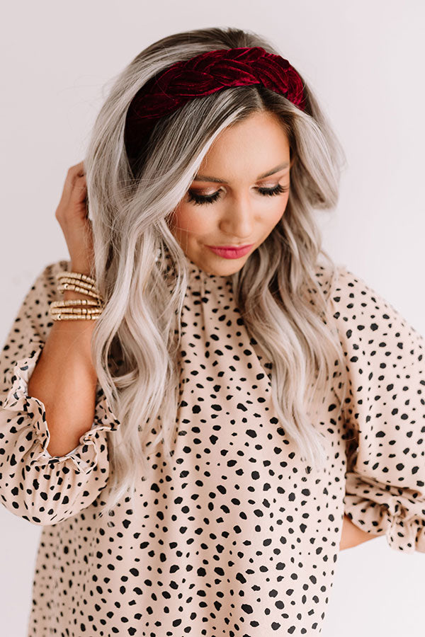 The Good Years Velvet Headband In Wine Image - 1