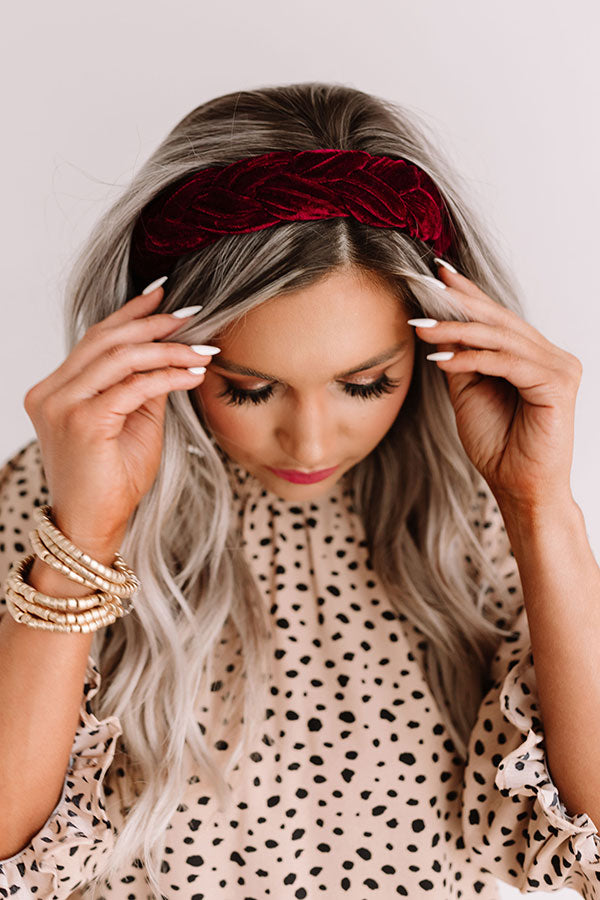 The Good Years Velvet Headband In Wine Image - 2