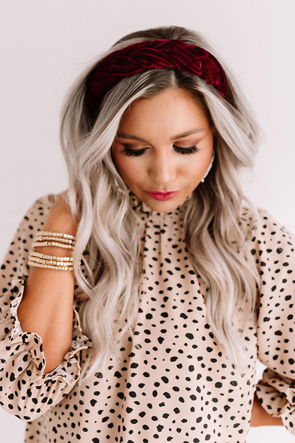 The Good Years Velvet Headband In Wine Image - 3