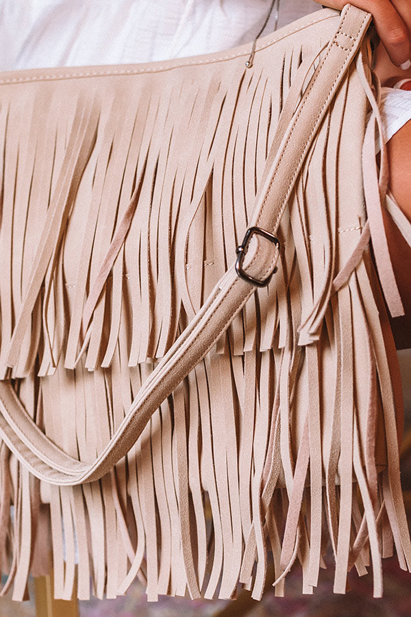 Chic Harmony Fringe Tote In Beige Image - 2