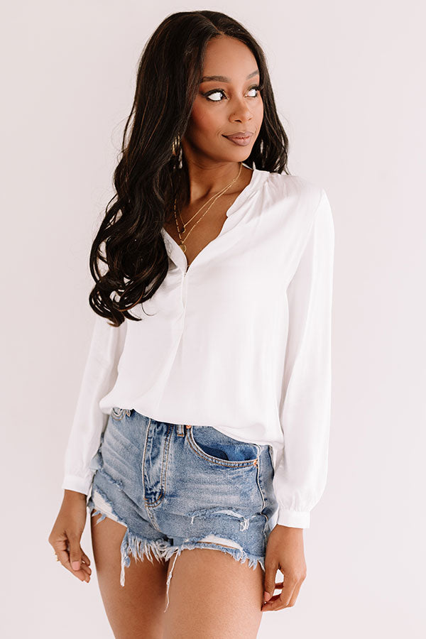 London Skyline Satin Top In White Image - 2