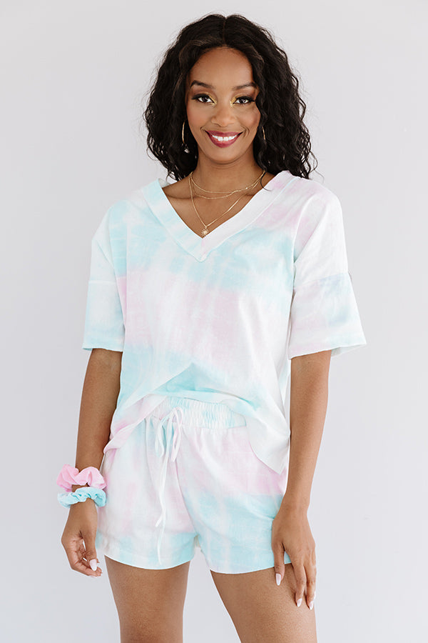 Rest And Relaxation Tie Dye Shift Tee In Pink
