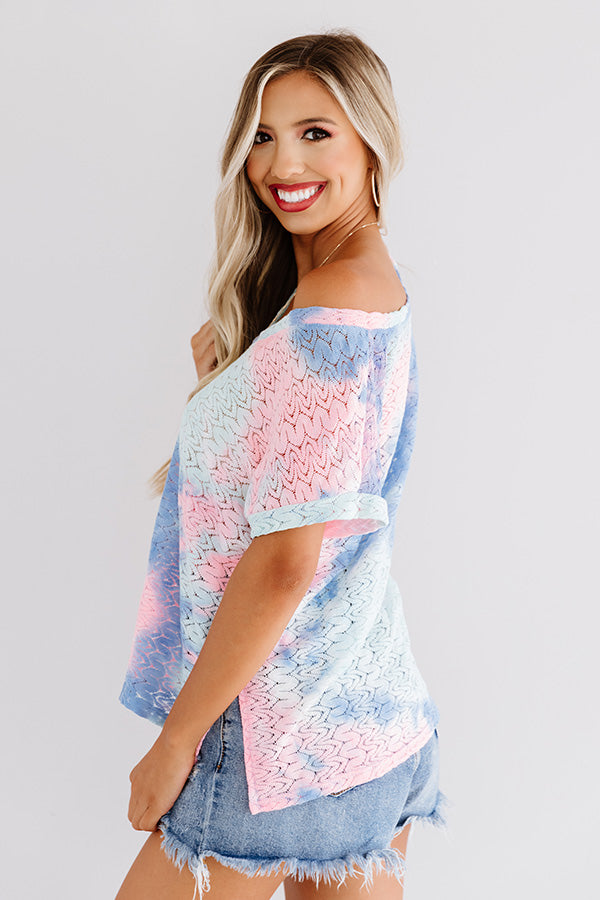 Chasing Fireflies Tie Dye Top In Blue Image - 4