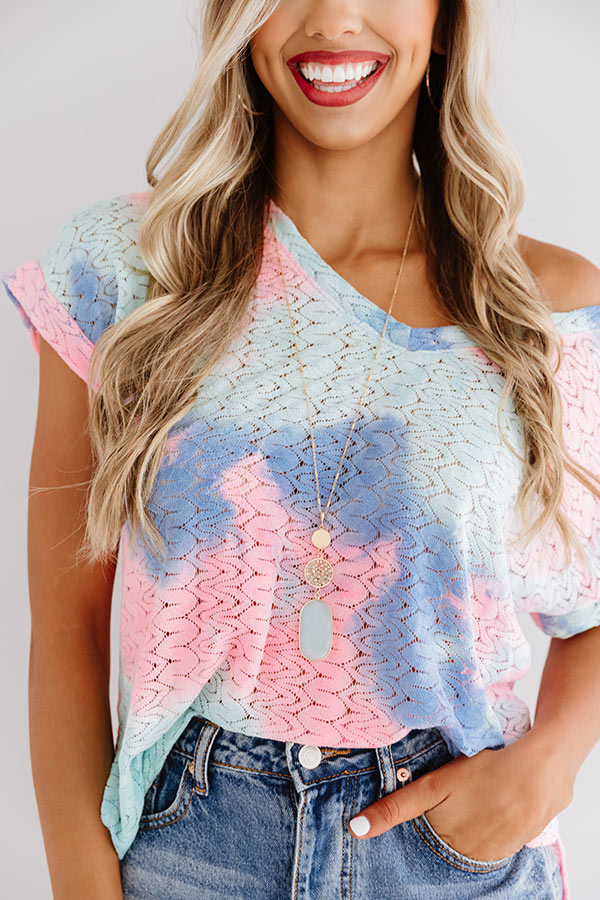 Chasing Fireflies Tie Dye Top In Blue Image - 3