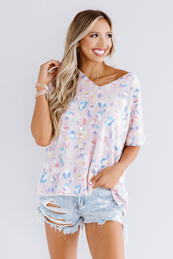 Lounging In Lake Tahoe Leopard Top Image - 1