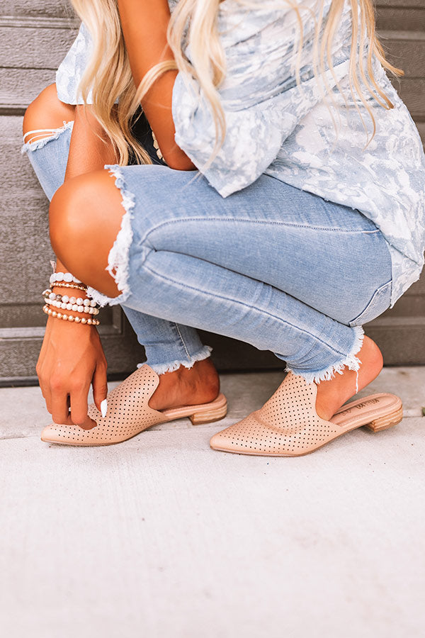 The Swift Perforated Flat In Iced Latte Image - 1