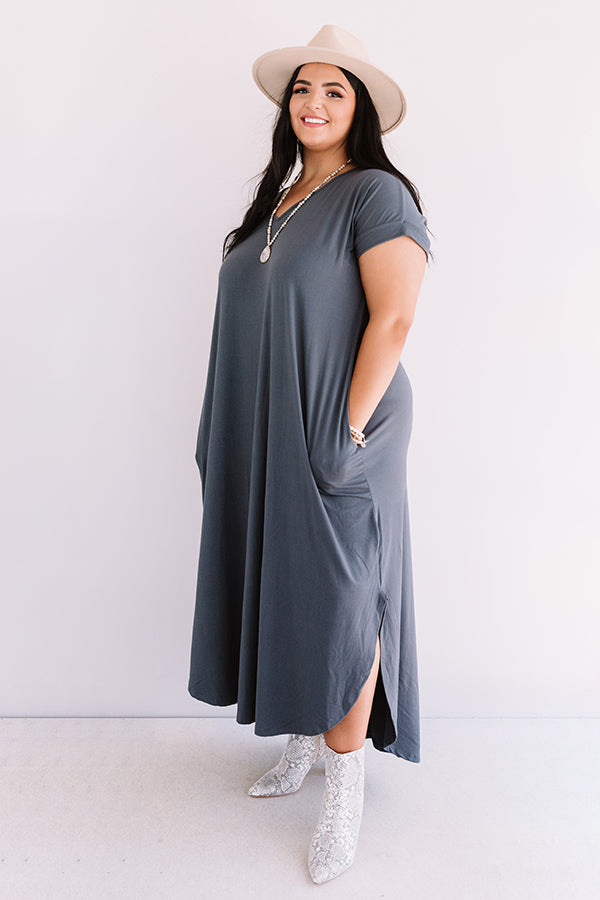 Just My Type T-Shirt Maxi In Slate Curves Image - 1