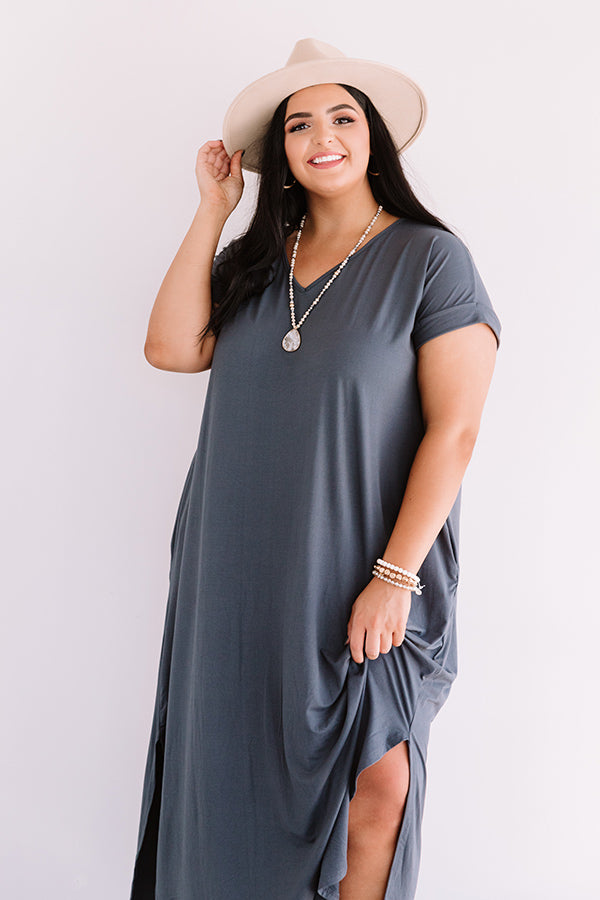 Just My Type T-Shirt Maxi In Slate Curves Image - 1