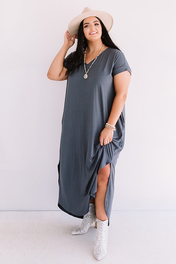 Just My Type T-Shirt Maxi In Slate Curves Image - 1