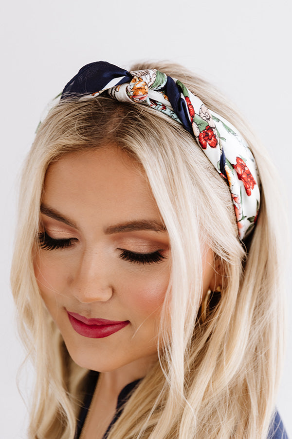 Chelsea Market Floral Scarf In Navy Image - 1