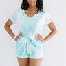 Get Cozy Tie Dye Shift Tee In Aqua Image - 1