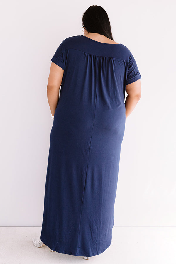 Just My Type T-Shirt Maxi In Navy   Curves Image - 1