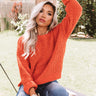 Cinnamon Spice Chenille Knit Sweater In Tangerine Image - 1