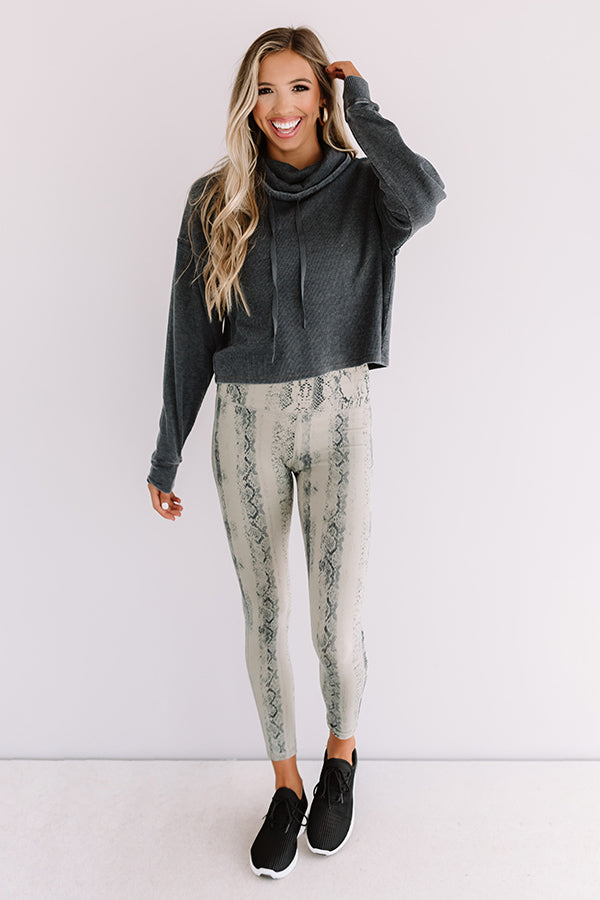 Latte Lover Waffle Knit Sweater In Charcoal Image - 2