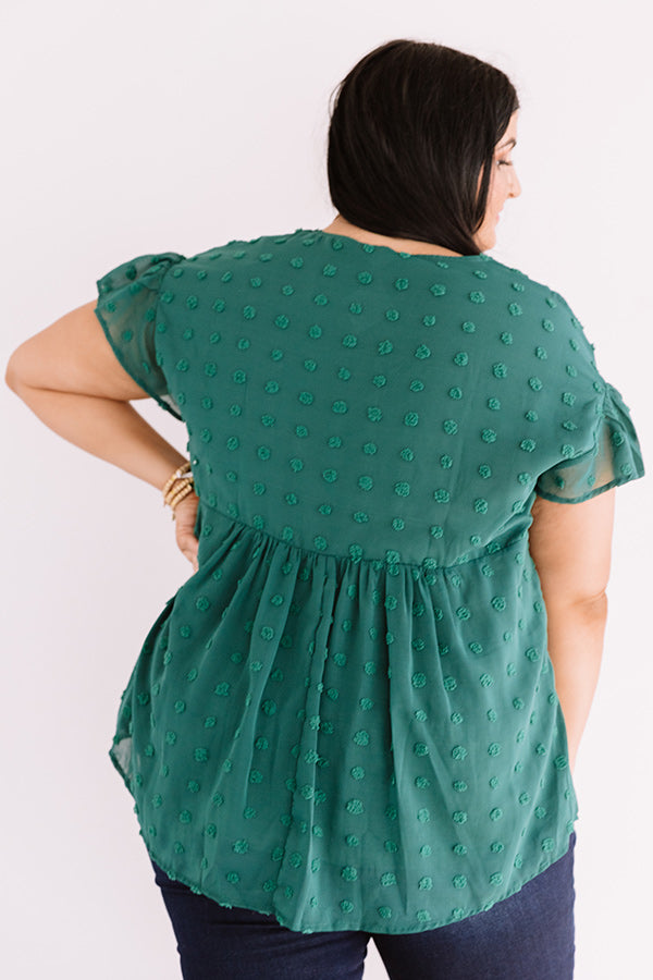 Autumn Edit Babydoll Top In Hunter Green   Curves Image - 4