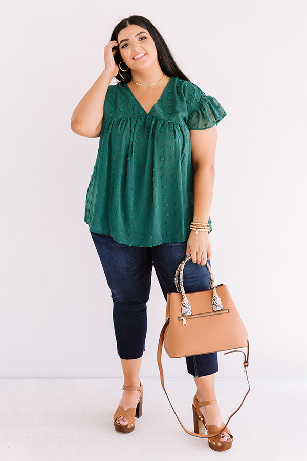 Autumn Edit Babydoll Top In Hunter Green   Curves Image - 2