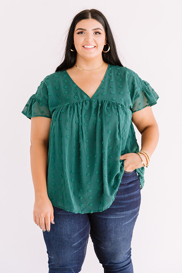 Autumn Edit Babydoll Top In Hunter Green   Curves Image - 1