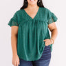 Autumn Edit Babydoll Top In Hunter Green   Curves Image - 1