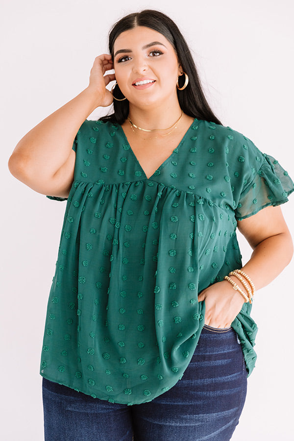 Autumn Edit Babydoll Top In Hunter Green   Curves Image - 3