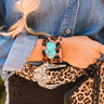 The Isla Leopard Print Leather Cuff Bracelet Image - 1