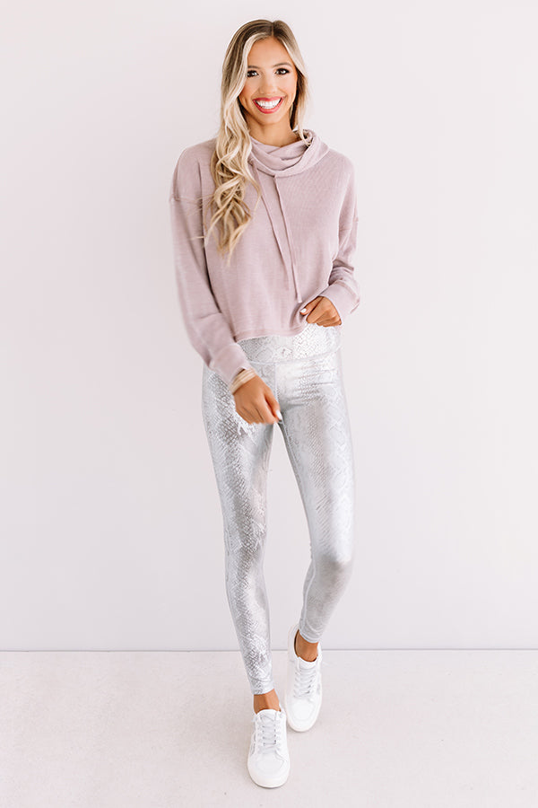 Latte Lover Waffle Knit Sweater In Dusty Purple Image - 2