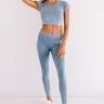 Quiet Meditation High Waist Active Legging In Airy Blue Image - 1