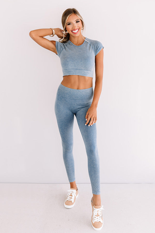 Quiet Meditation Crop Top In Airy Blue Image - 3