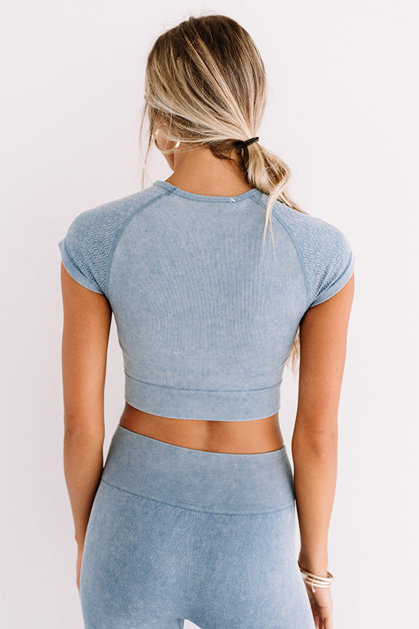 Quiet Meditation Crop Top In Airy Blue Image - 2