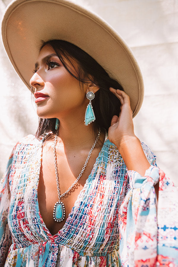 Simply Gleaming Turquoise Earrings Image - 3