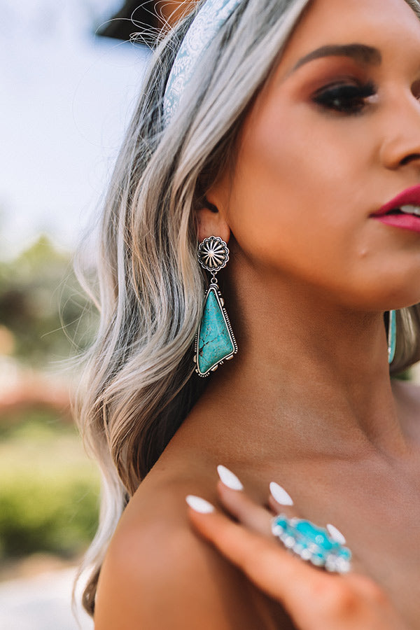 Simply Gleaming Turquoise Earrings Image - 4