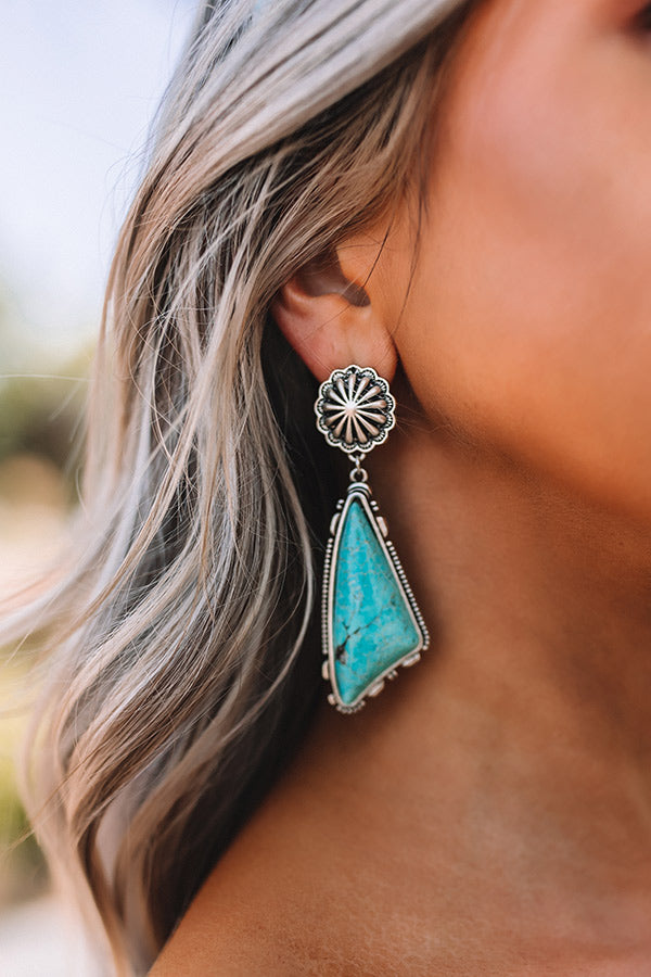 Simply Gleaming Turquoise Earrings Image - 2