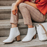 The Estelle Faux Leather Bootie in White Image - 1